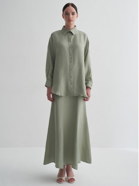 Mint Cupro Linen Shirt