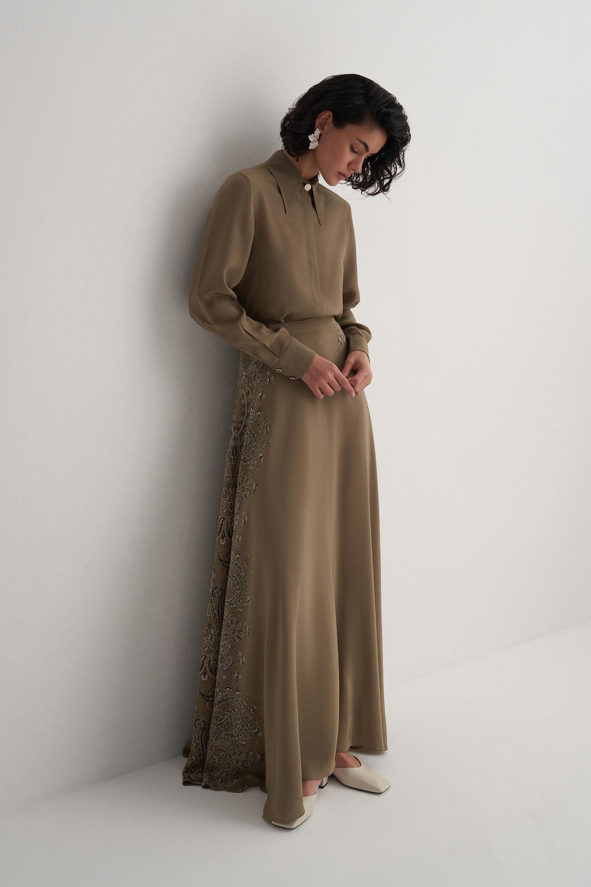 Khaki Silk Suit - Image 5