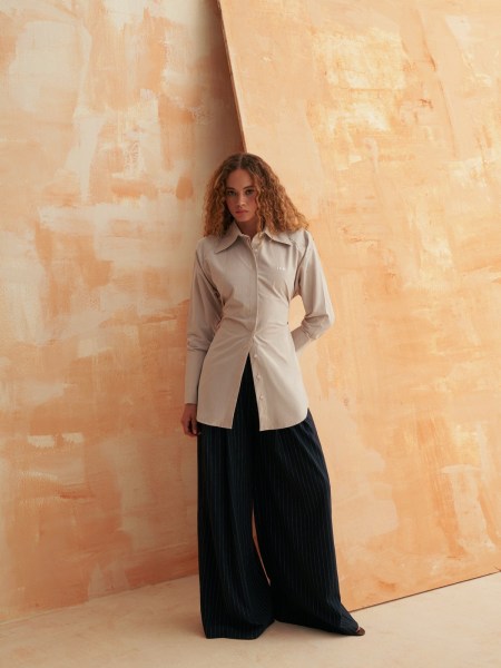 Pleated Navy Blue Trousers