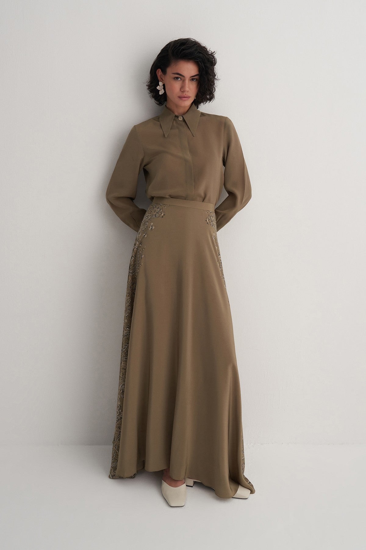 Khaki Silk Suit - Image 2